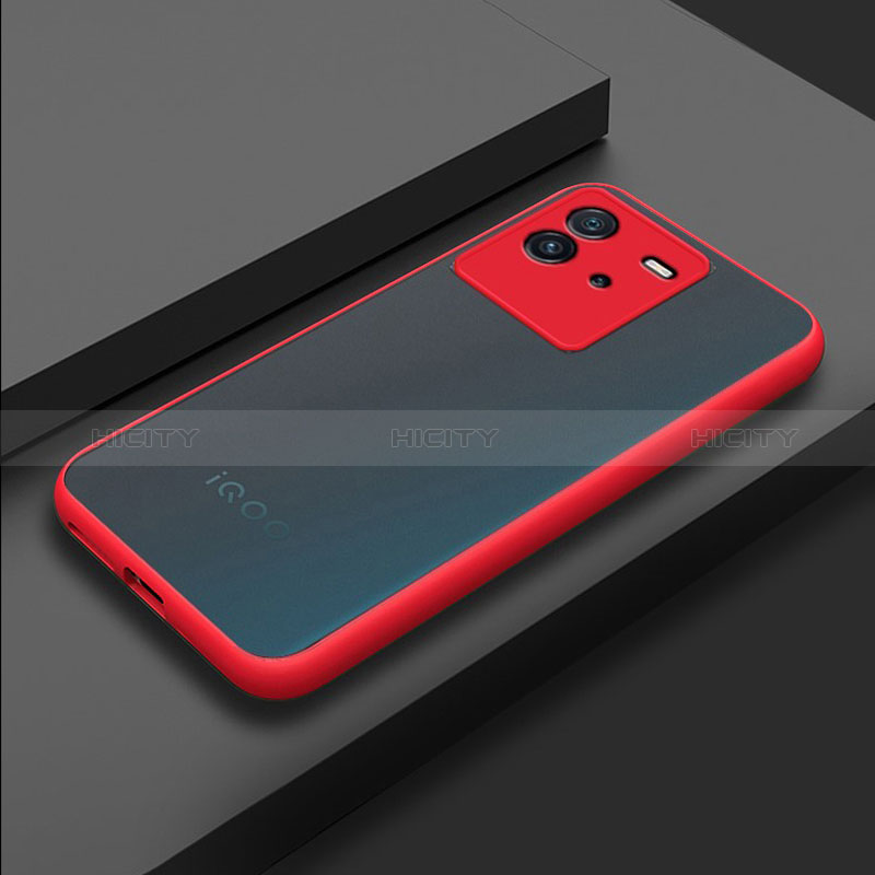 Carcasa Bumper Funda Silicona Transparente para Vivo iQOO Neo6 5G Rojo