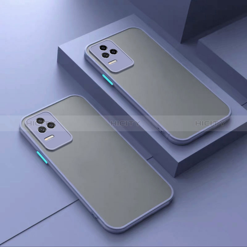 Carcasa Bumper Funda Silicona Transparente para Xiaomi Poco F4 5G Gris Lavanda