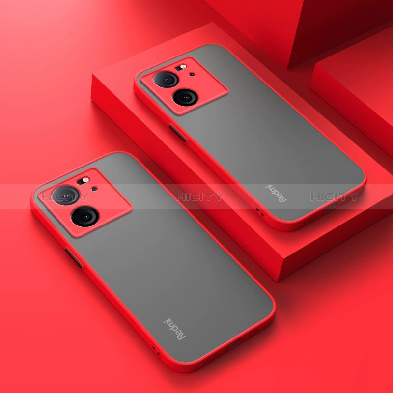 Carcasa Bumper Funda Silicona Transparente para Xiaomi Redmi K60 Ultra 5G Rojo