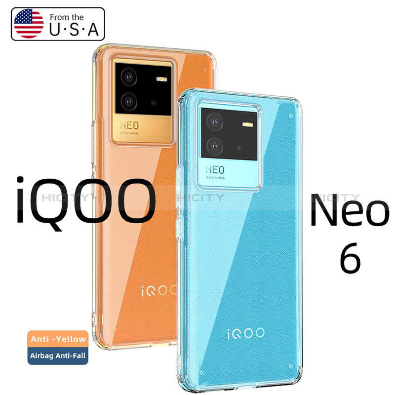 Carcasa Bumper Funda Silicona Transparente W01L para Vivo iQOO Neo6 SE 5G