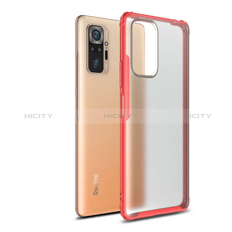 Carcasa Bumper Funda Silicona Transparente WL1 para Xiaomi Redmi Note 10 Pro 4G Rojo