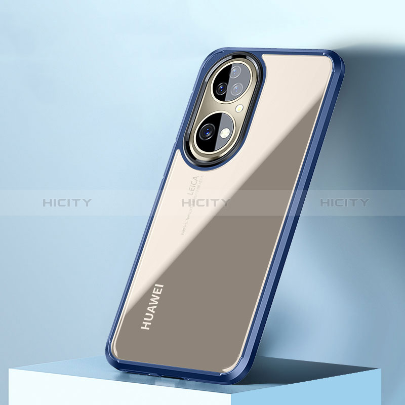 Carcasa Bumper Funda Silicona Transparente WL2 para Huawei P50 Pro Azul