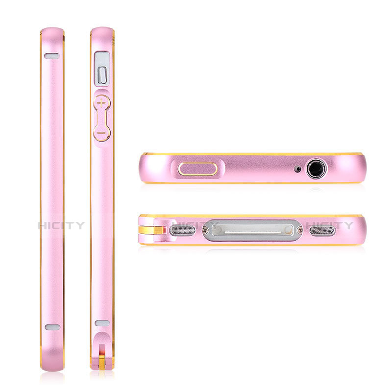 Carcasa Bumper Lujo Marco de Aluminio para Apple iPhone 4 Rosa