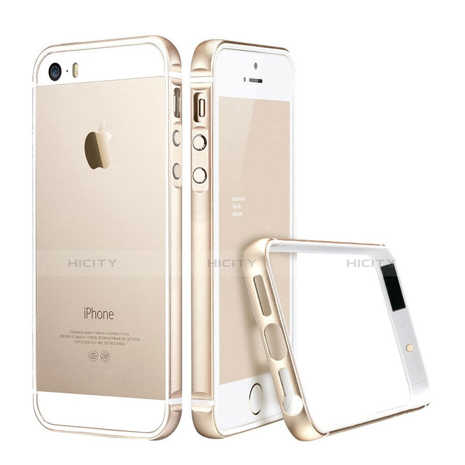 Carcasa Bumper Lujo Marco de Aluminio para Apple iPhone 5 Oro