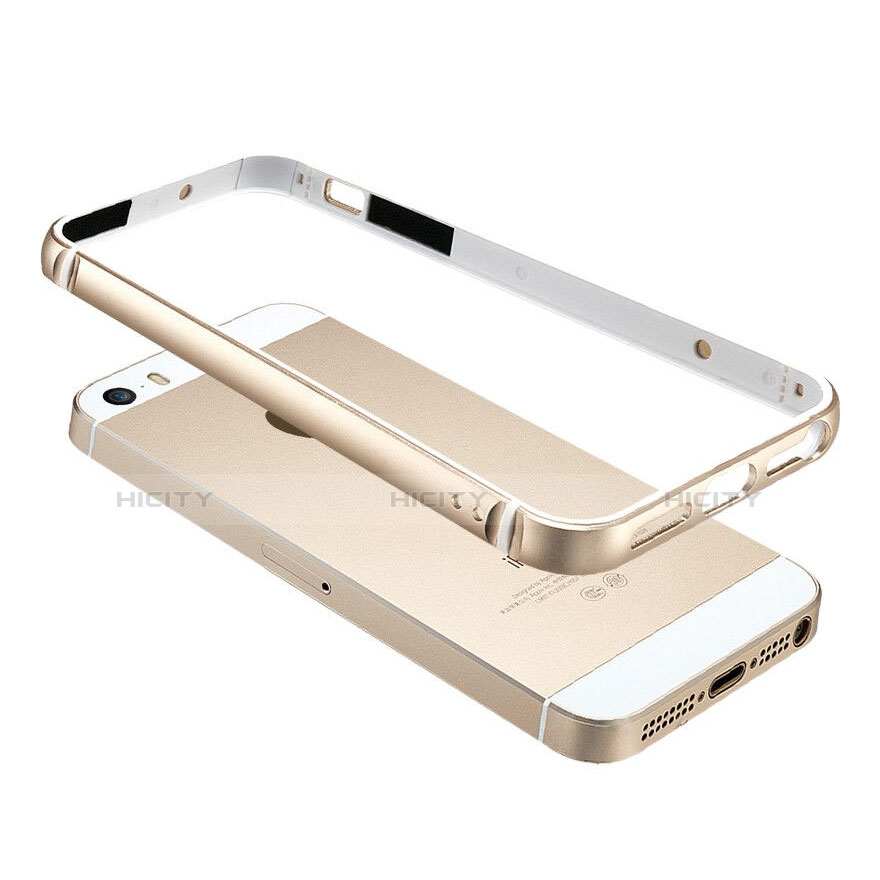 Carcasa Bumper Lujo Marco de Aluminio para Apple iPhone 5 Oro