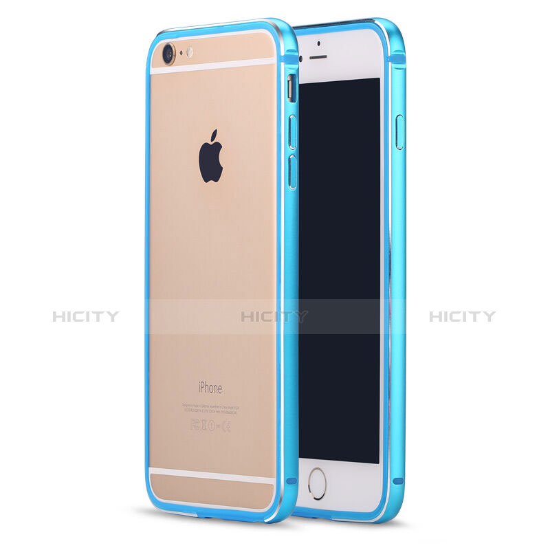 Carcasa Bumper Lujo Marco de Aluminio para Apple iPhone 6 Azul Cielo