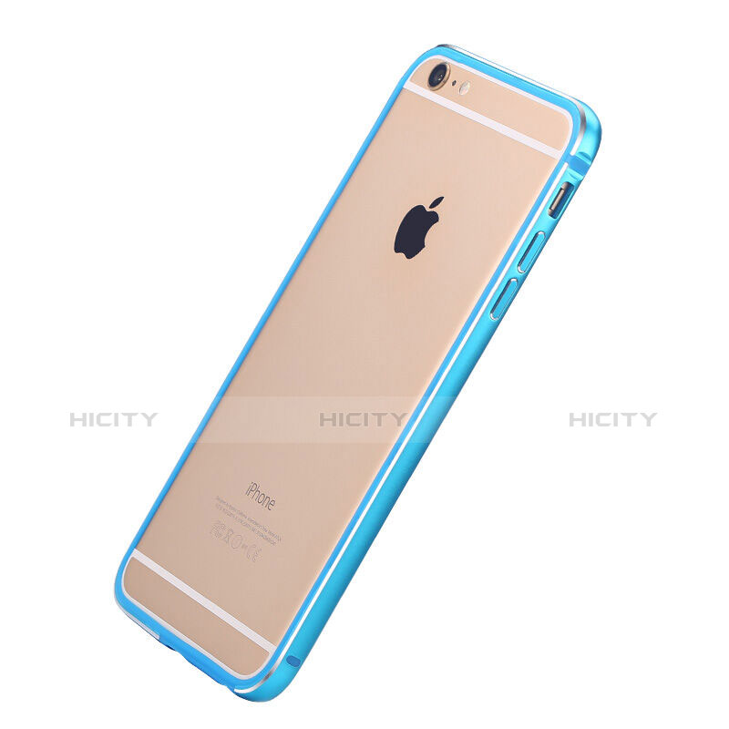 Carcasa Bumper Lujo Marco de Aluminio para Apple iPhone 6 Azul Cielo