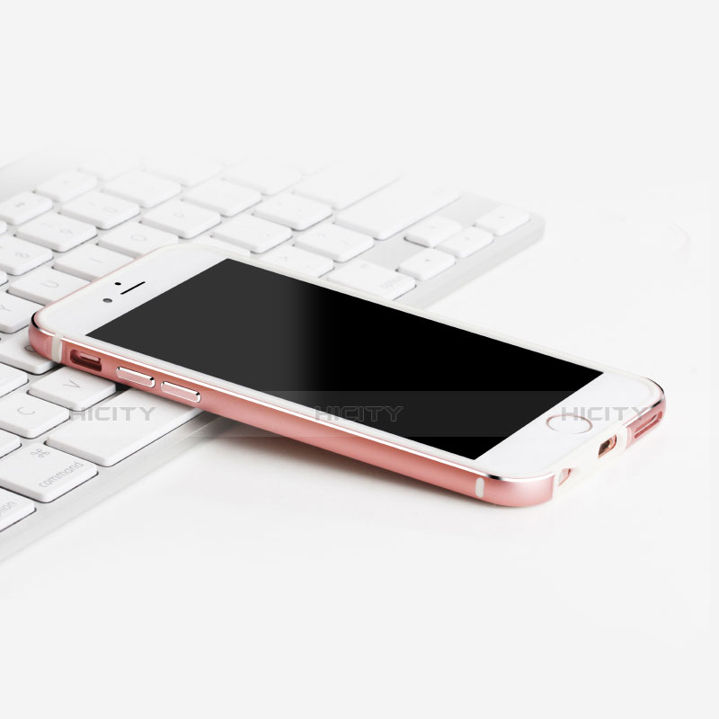 Carcasa Bumper Lujo Marco de Aluminio para Apple iPhone 6S Rosa