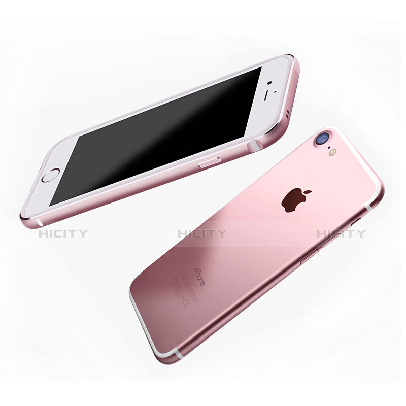 Carcasa Bumper Lujo Marco de Aluminio para Apple iPhone 7 Oro Rosa