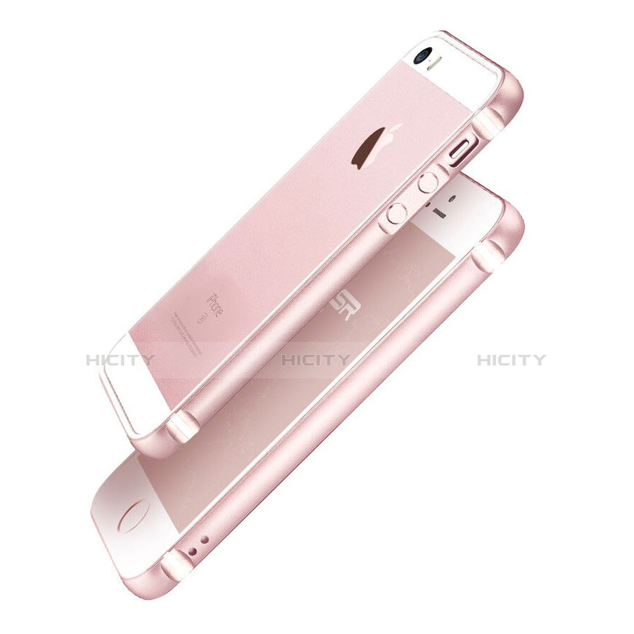 Carcasa Bumper Lujo Marco de Aluminio para Apple iPhone SE Oro Rosa