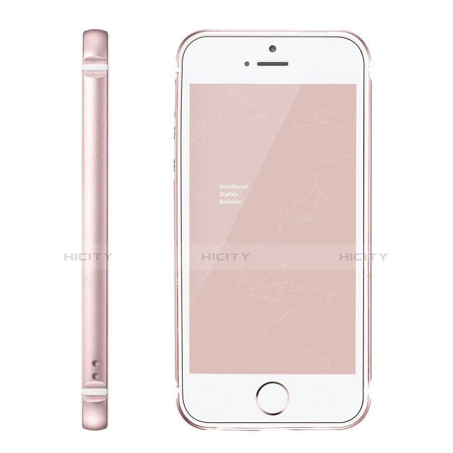 Carcasa Bumper Lujo Marco de Aluminio para Apple iPhone SE Oro Rosa