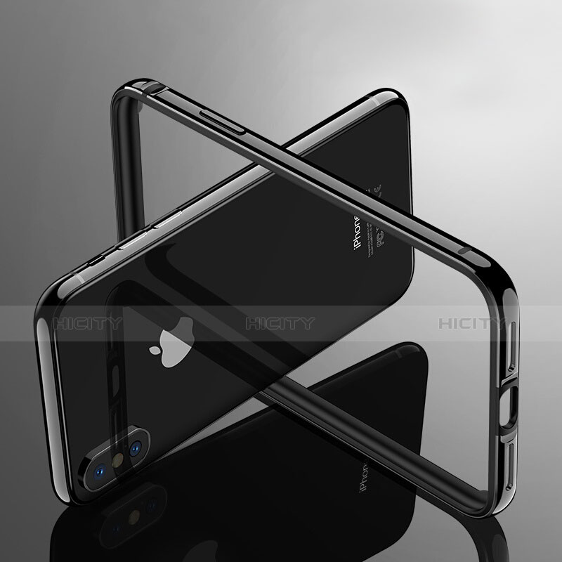 Carcasa Bumper Lujo Marco de Aluminio para Apple iPhone X Negro