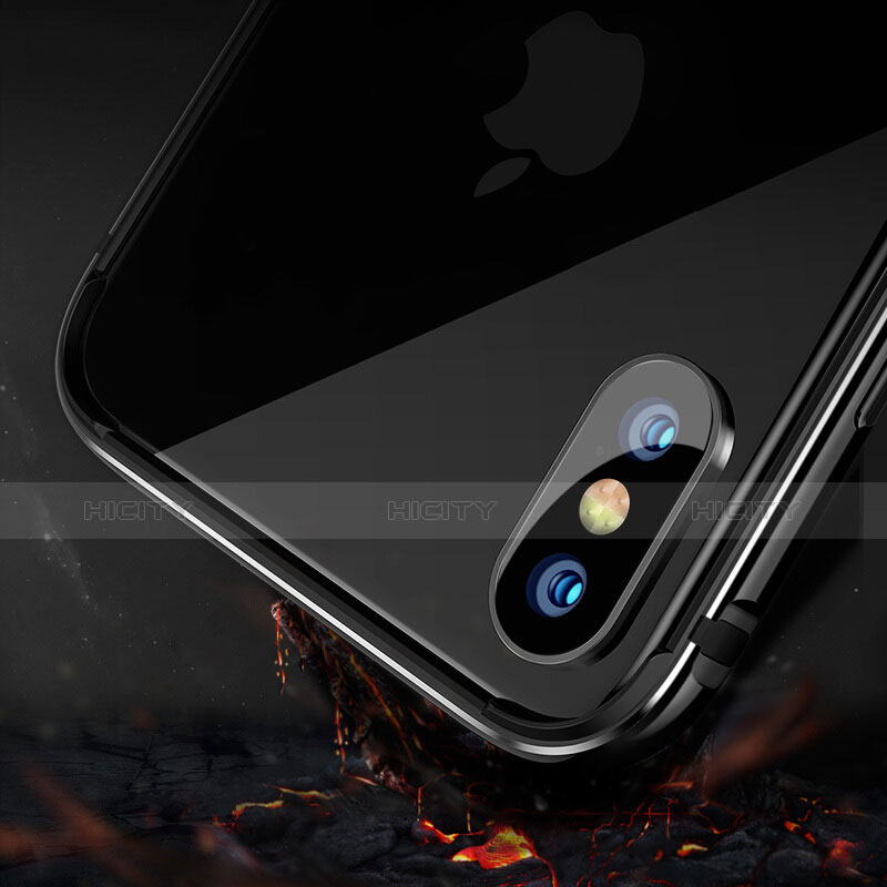 Carcasa Bumper Lujo Marco de Aluminio para Apple iPhone X Negro