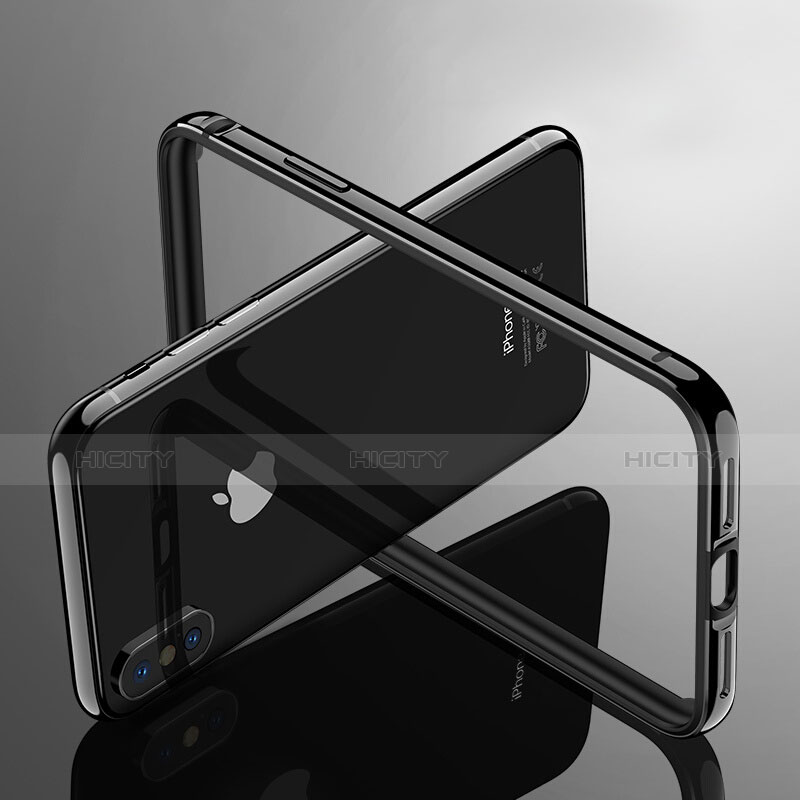 Carcasa Bumper Lujo Marco de Aluminio para Apple iPhone Xs Negro