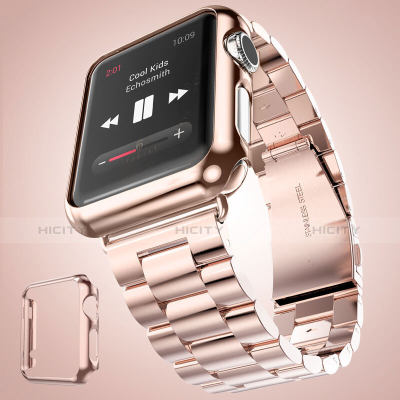 Carcasa Bumper Lujo Marco de Aluminio para Apple iWatch 2 38mm Rosa