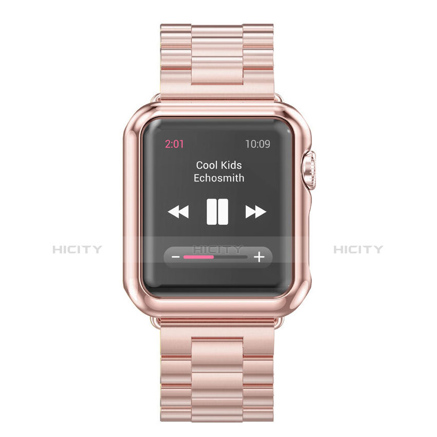 Carcasa Bumper Lujo Marco de Aluminio para Apple iWatch 2 38mm Rosa