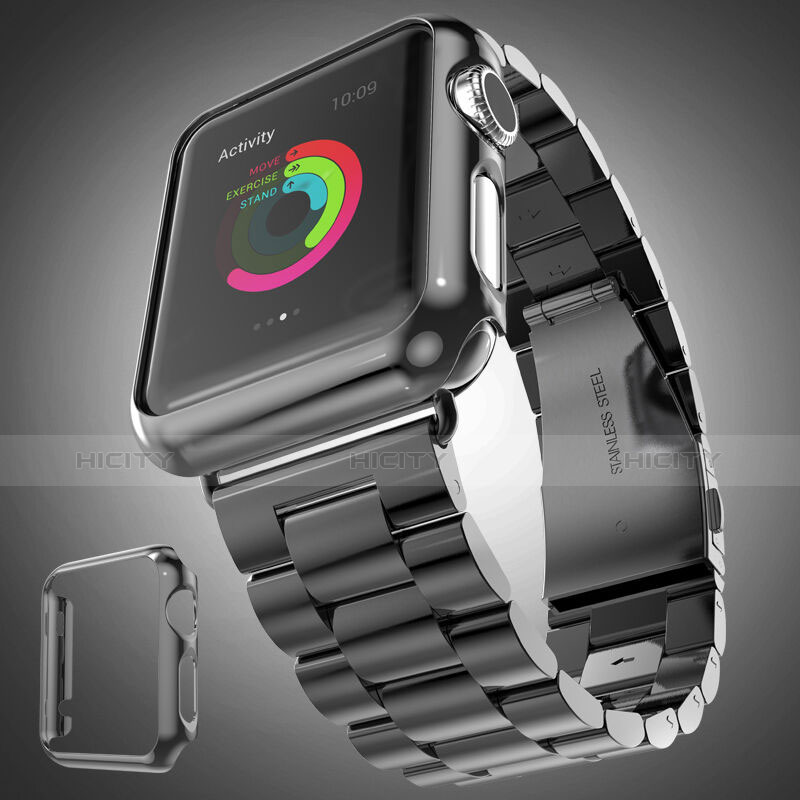 Carcasa Bumper Lujo Marco de Aluminio para Apple iWatch 38mm Gris