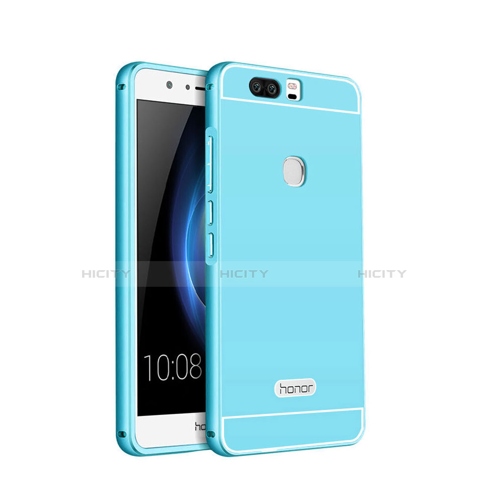 Carcasa Bumper Lujo Marco de Aluminio para Huawei Honor V8 Azul Cielo