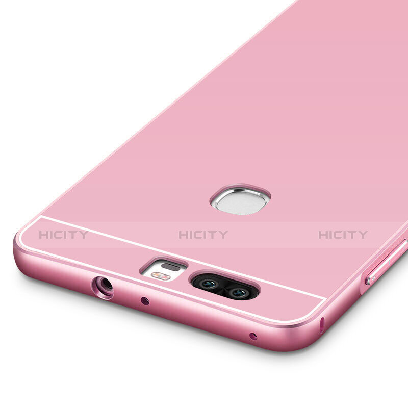 Carcasa Bumper Lujo Marco de Aluminio para Huawei Honor V8 Rosa