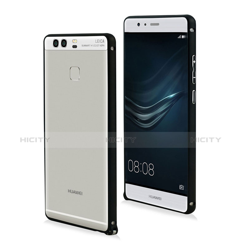 Carcasa Bumper Lujo Marco de Aluminio para Huawei P9 Plus Negro