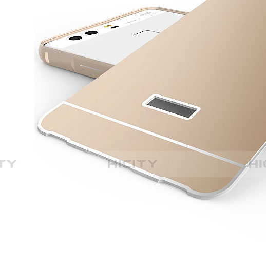 Carcasa Bumper Lujo Marco de Aluminio para Huawei P9 Plus Oro