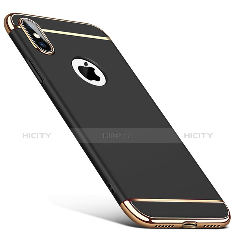 Carcasa Bumper Lujo Marco de Metal y Plastico C01 para Apple iPhone Xs Max Negro