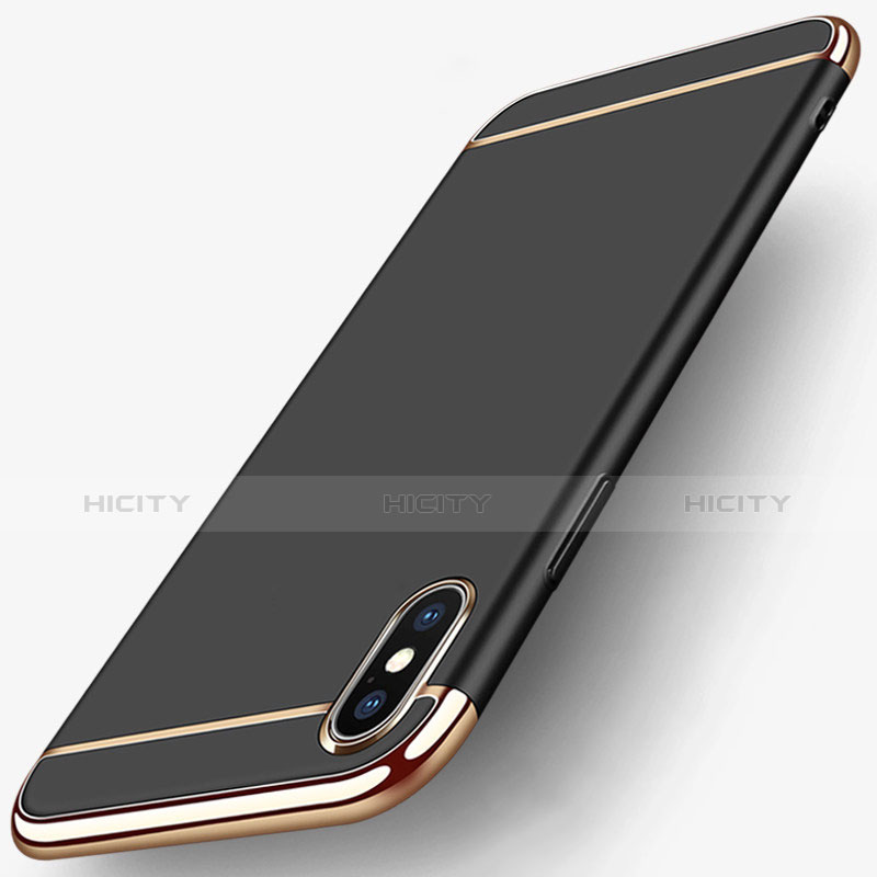 Carcasa Bumper Lujo Marco de Metal y Plastico C02 para Apple iPhone Xs Negro