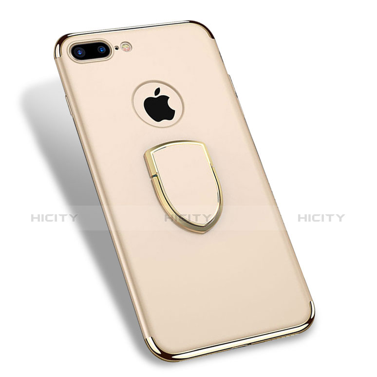 Carcasa Bumper Lujo Marco de Metal y Plastico con Anillo de dedo Soporte A03 para Apple iPhone 7 Plus Oro