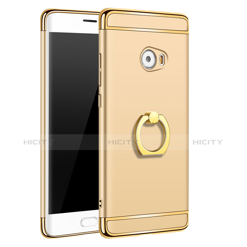 Carcasa Bumper Lujo Marco de Metal y Plastico con Anillo de dedo Soporte para Xiaomi Mi Note 2 Special Edition Oro