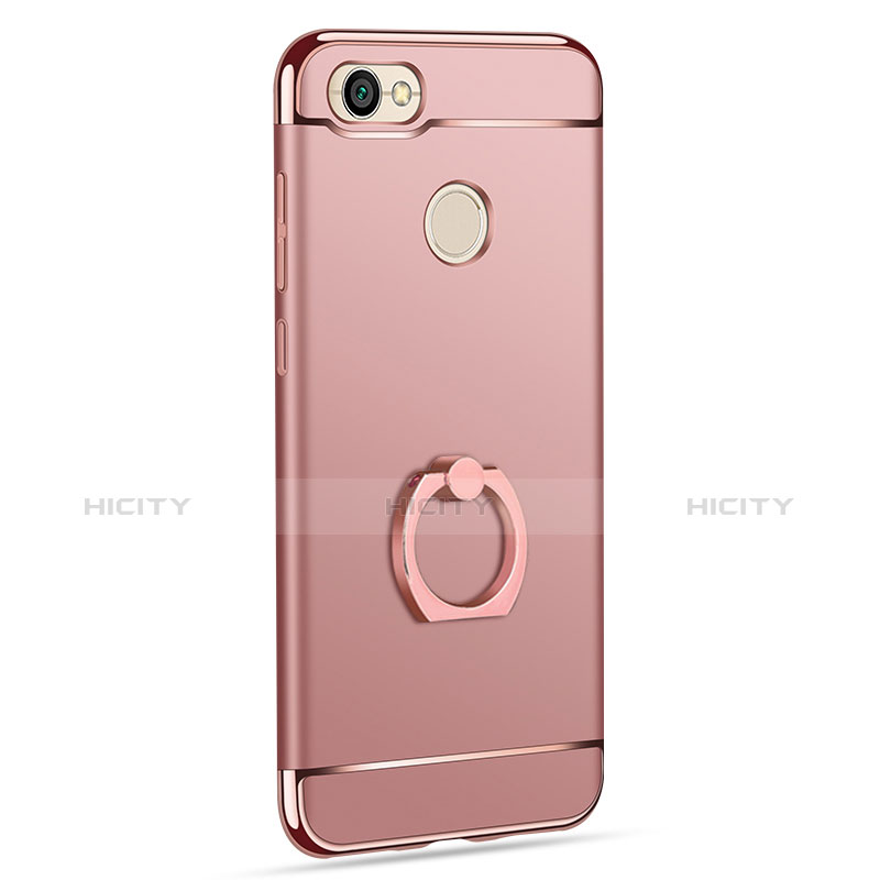 Carcasa Bumper Lujo Marco de Metal y Plastico con Anillo de dedo Soporte para Xiaomi Redmi Note 5A High Edition Oro Rosa