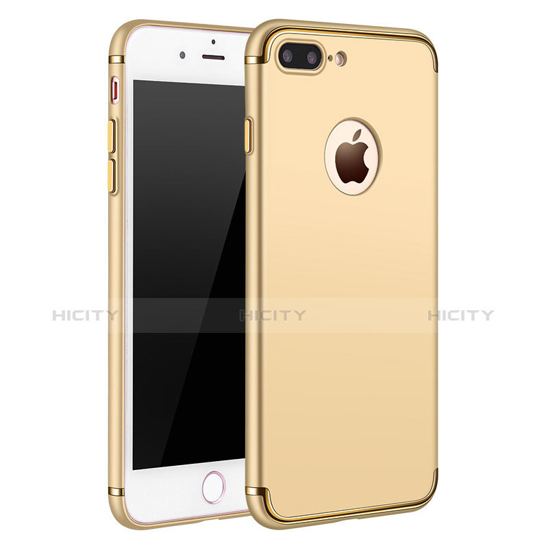 Carcasa Bumper Lujo Marco de Metal y Plastico F02 para Apple iPhone 7 Plus Oro