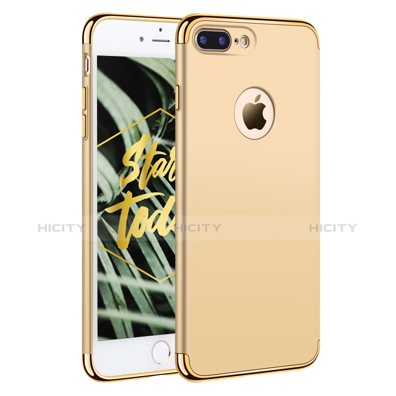 Carcasa Bumper Lujo Marco de Metal y Plastico F05 para Apple iPhone 7 Plus Oro