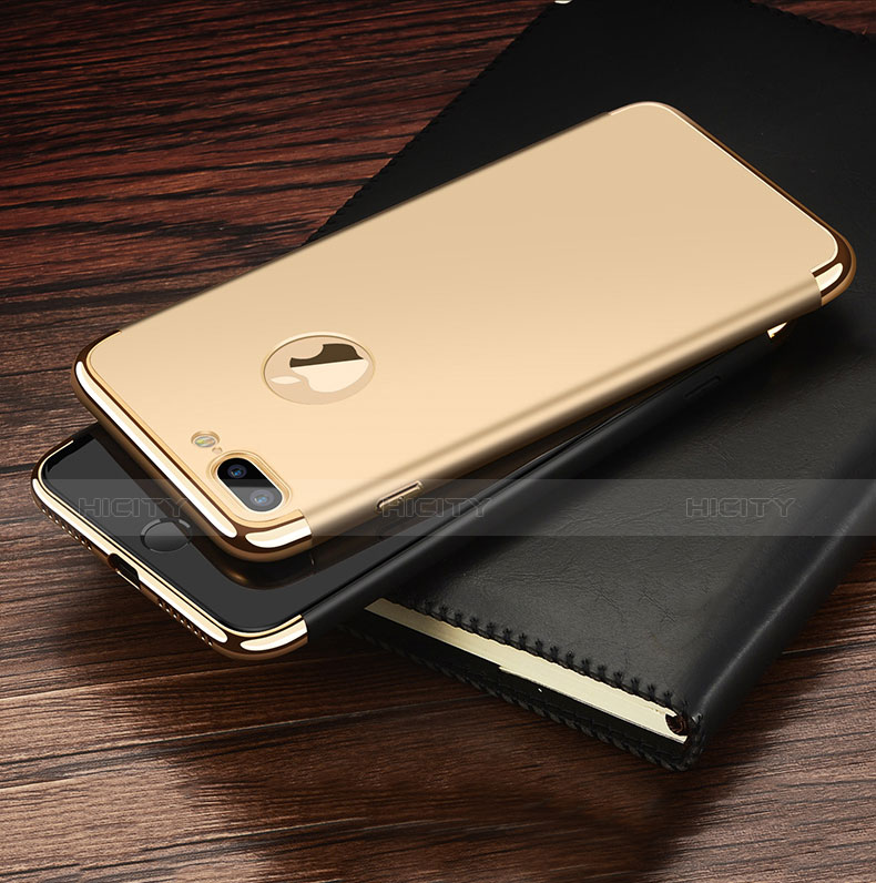 Carcasa Bumper Lujo Marco de Metal y Plastico F05 para Apple iPhone 7 Plus Oro