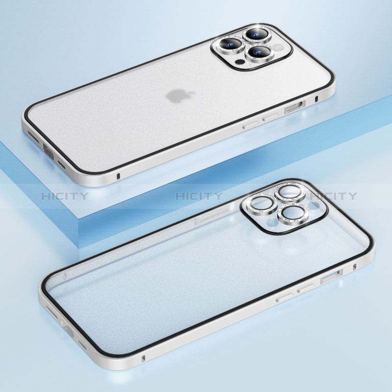 Carcasa Bumper Lujo Marco de Metal y Plastico Funda Bling-Bling LF1 para Apple iPhone 13 Pro