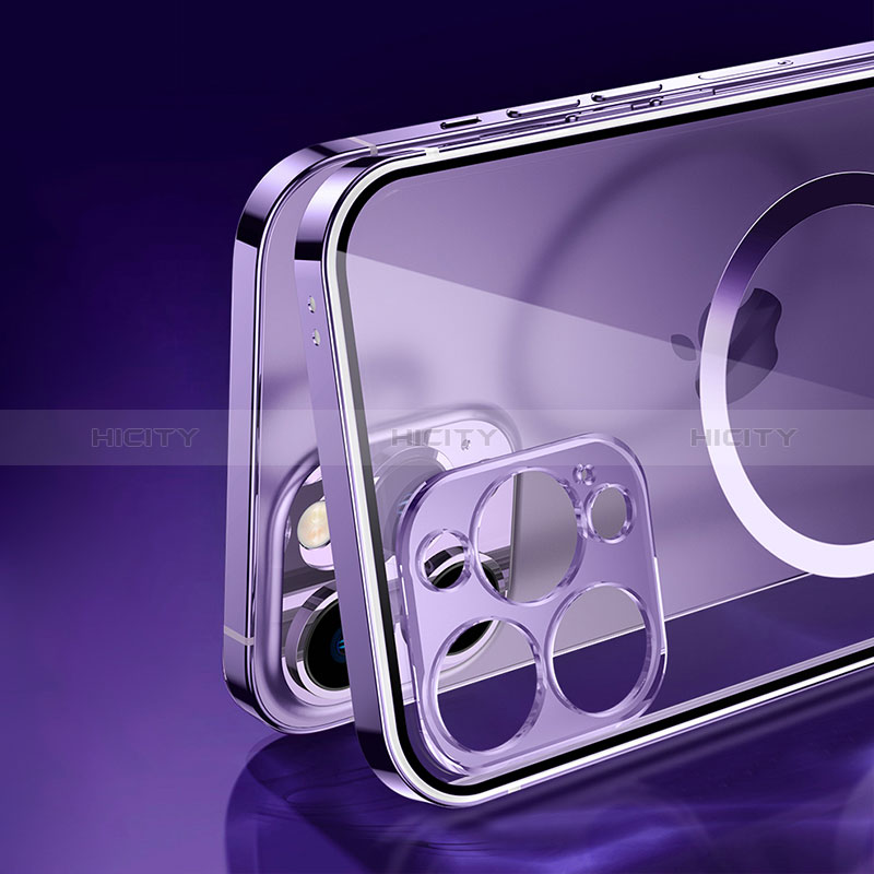 Carcasa Bumper Lujo Marco de Metal y Plastico Funda con Mag-Safe Magnetic JB1 para Apple iPhone 14 Plus