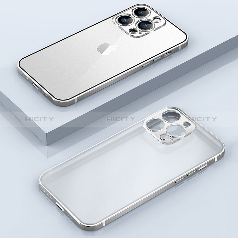 Carcasa Bumper Lujo Marco de Metal y Plastico Funda con Mag-Safe Magnetic JB1 para Apple iPhone 15 Pro