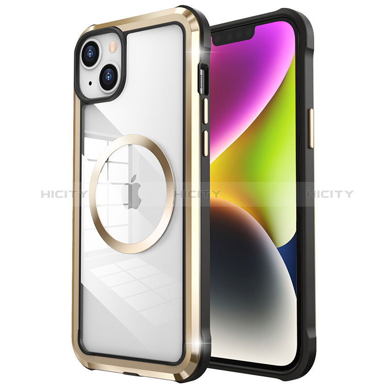 Carcasa Bumper Lujo Marco de Metal y Plastico Funda con Mag-Safe Magnetic LF2 para Apple iPhone 14