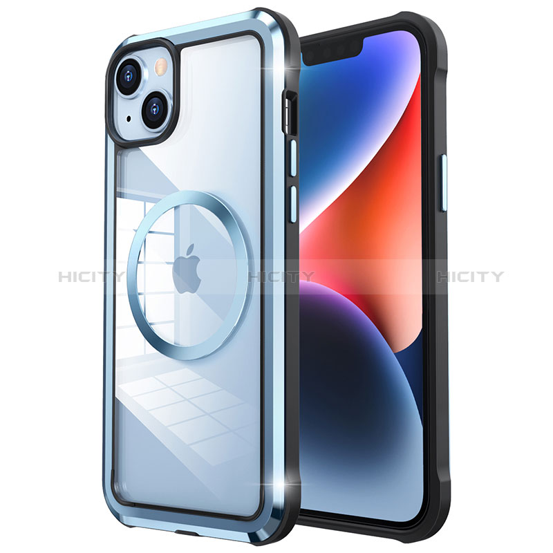 Carcasa Bumper Lujo Marco de Metal y Plastico Funda con Mag-Safe Magnetic LF2 para Apple iPhone 14