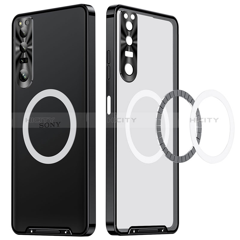 Carcasa Bumper Lujo Marco de Metal y Plastico Funda con Mag-Safe Magnetic LK1 para Sony Xperia 1 IV