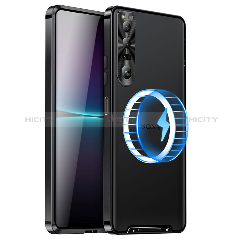 Carcasa Bumper Lujo Marco de Metal y Plastico Funda con Mag-Safe Magnetic LK1 para Sony Xperia 1 IV