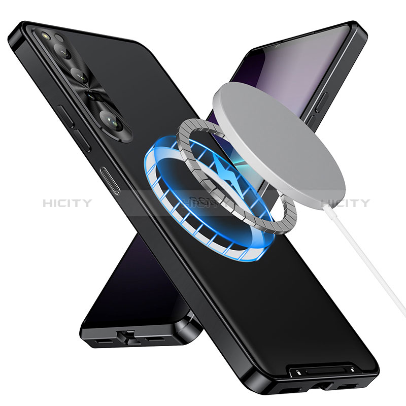 Carcasa Bumper Lujo Marco de Metal y Plastico Funda con Mag-Safe Magnetic LK1 para Sony Xperia 1 IV