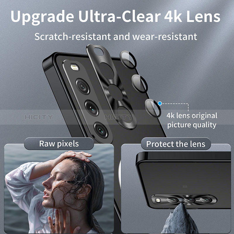 Carcasa Bumper Lujo Marco de Metal y Plastico Funda con Mag-Safe Magnetic LK1 para Sony Xperia 10 V Negro