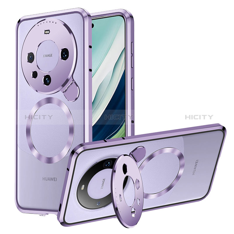 Carcasa Bumper Lujo Marco de Metal y Plastico Funda con Mag-Safe Magnetic LK2 para Huawei Mate 60