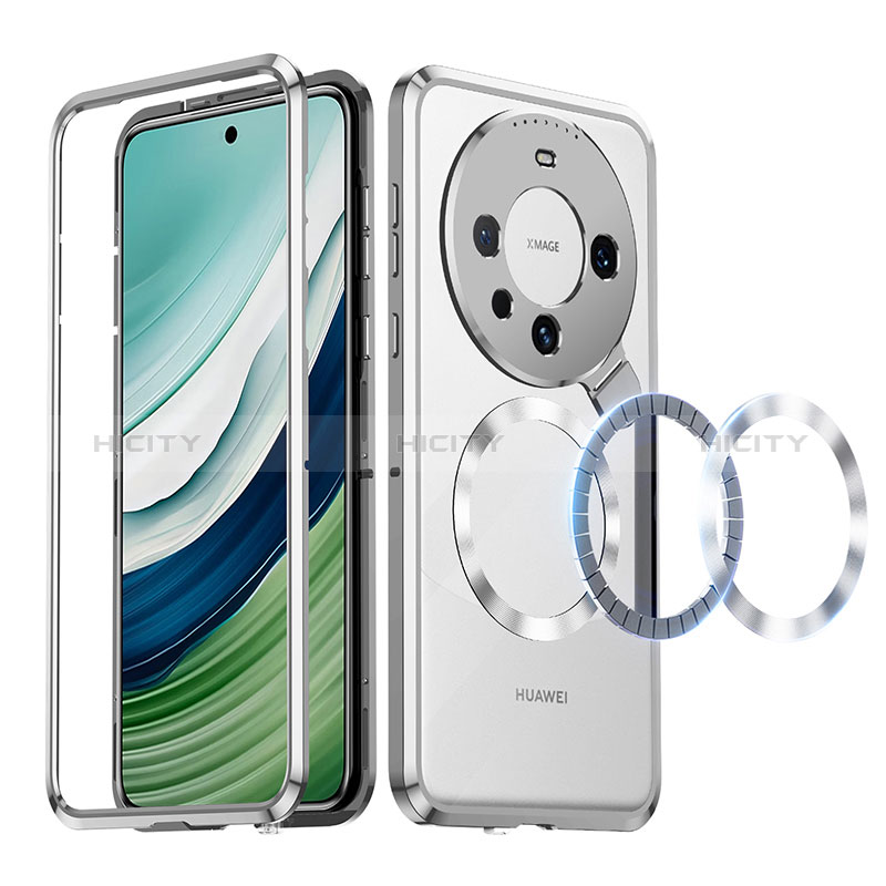 Carcasa Bumper Lujo Marco de Metal y Plastico Funda con Mag-Safe Magnetic LK2 para Huawei Mate 60