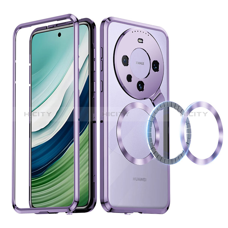 Carcasa Bumper Lujo Marco de Metal y Plastico Funda con Mag-Safe Magnetic LK2 para Huawei Mate 60