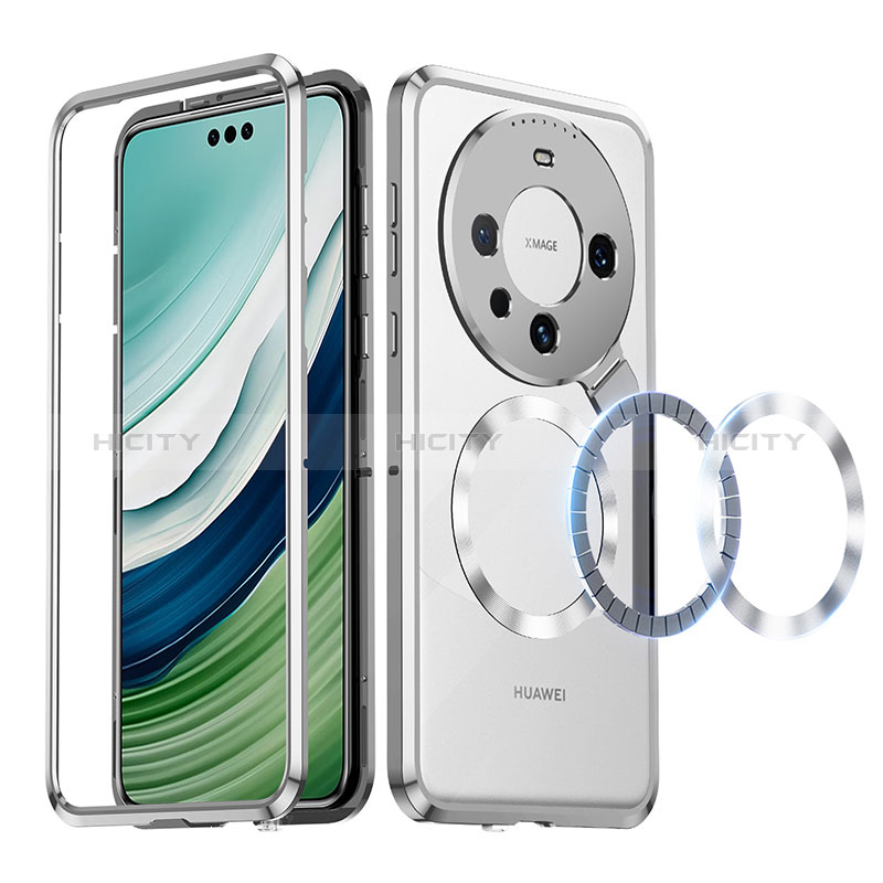 Carcasa Bumper Lujo Marco de Metal y Plastico Funda con Mag-Safe Magnetic LK2 para Huawei Mate 60 Pro