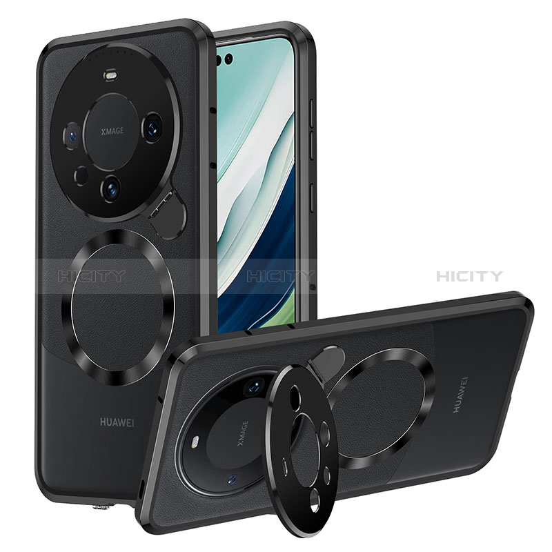 Carcasa Bumper Lujo Marco de Metal y Plastico Funda con Mag-Safe Magnetic LK2 para Huawei Mate 60 Pro