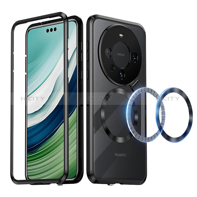 Carcasa Bumper Lujo Marco de Metal y Plastico Funda con Mag-Safe Magnetic LK2 para Huawei Mate 60 Pro+ Plus