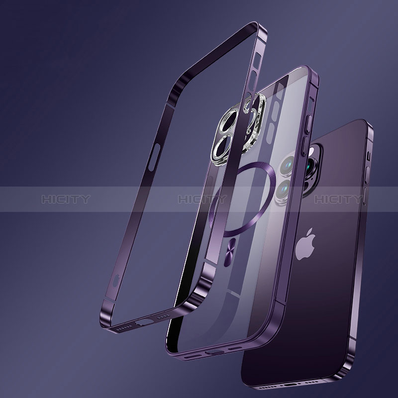 Carcasa Bumper Lujo Marco de Metal y Plastico Funda con Mag-Safe Magnetic LK3 para Apple iPhone 13