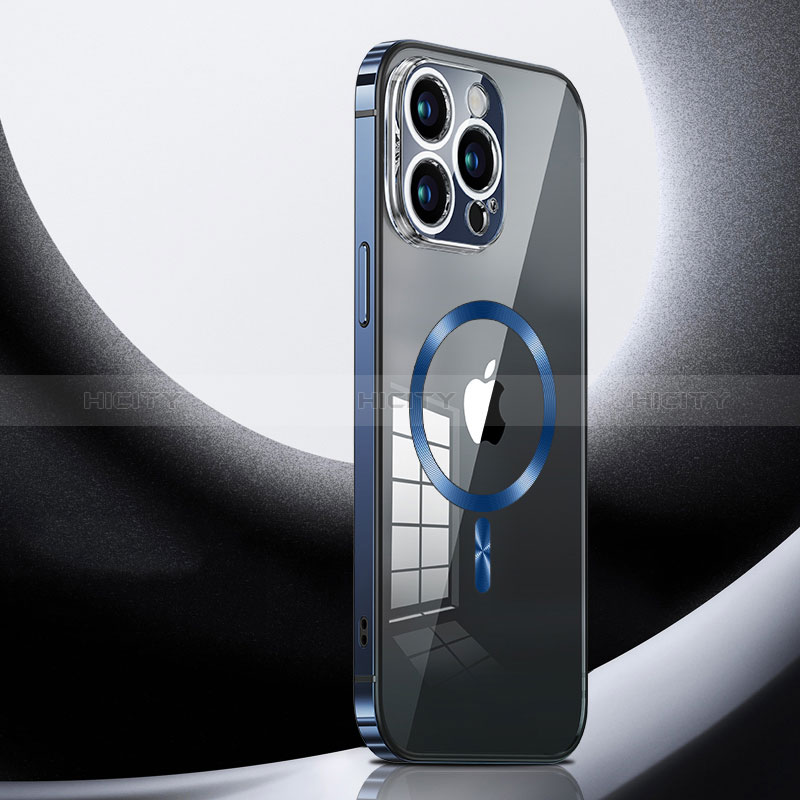 Carcasa Bumper Lujo Marco de Metal y Plastico Funda con Mag-Safe Magnetic LK3 para Apple iPhone 15 Pro